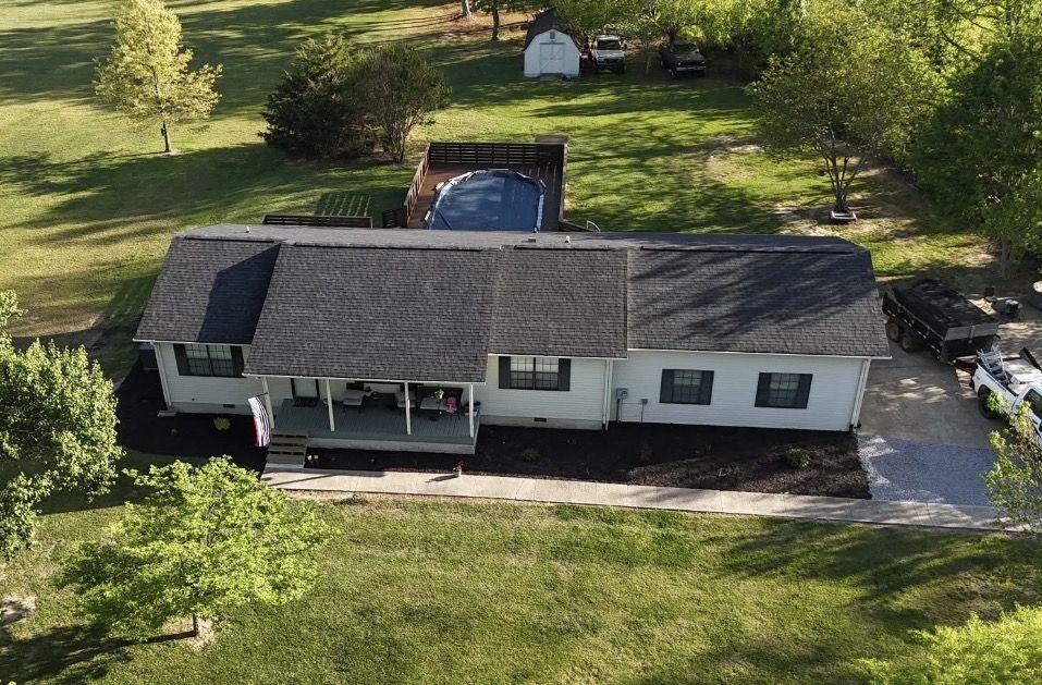 Completed roof replacement on a single-story home
